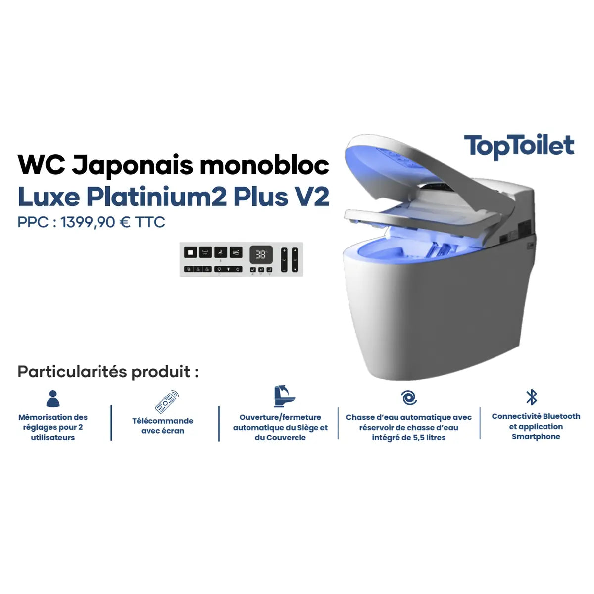 Wc japonais TopToilet Platinium2 Plus V2