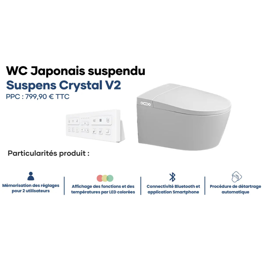 Wc japonais suspendu TopToilet Suspens Crystal V2