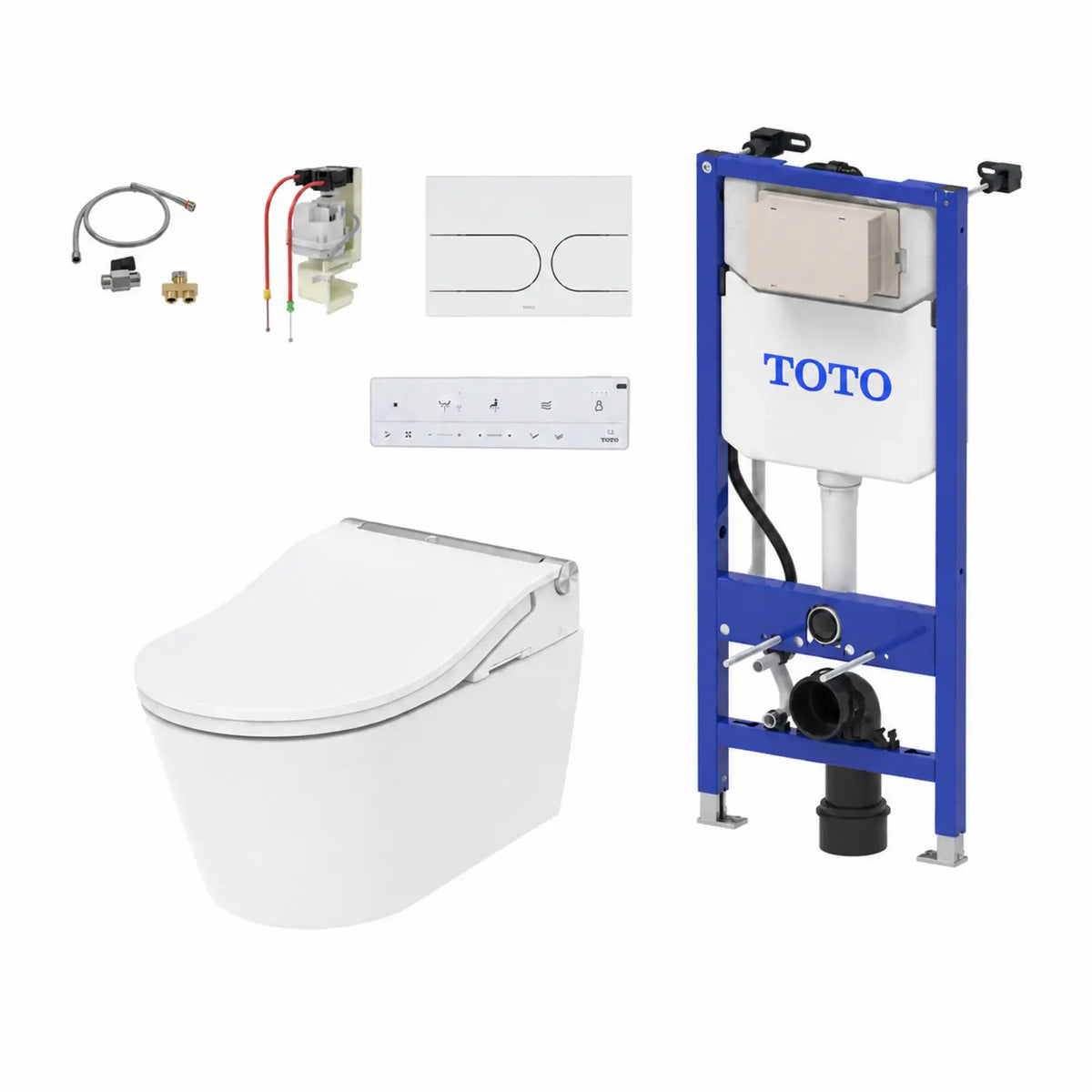 Pack TOTO RW Auto Flush complet avec plaque blanc