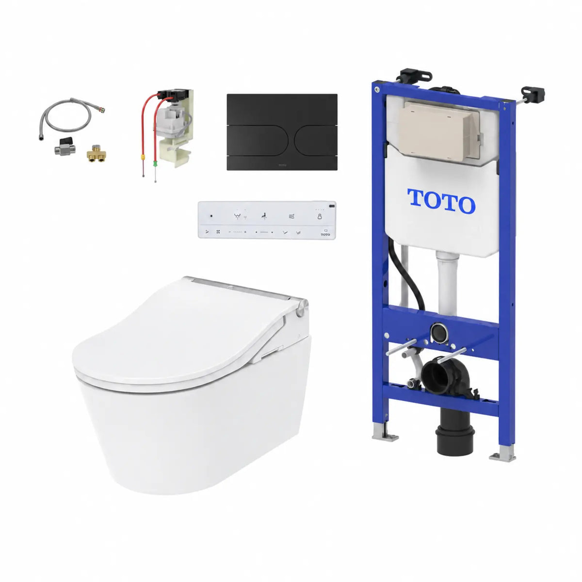 Pack TOTO RW Auto Flush complet avec plaque noir