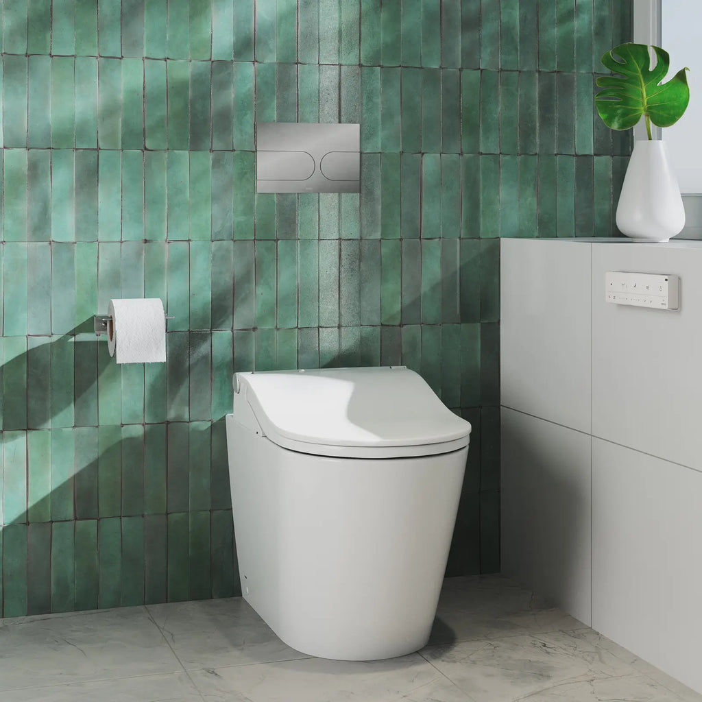 TOTO WASHLET RW installé sur une cuvette, illustration de pose