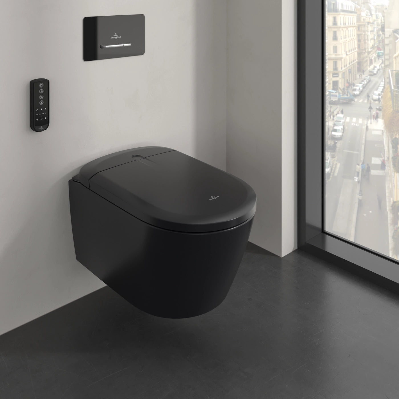 wc douche villeroy & boch noir